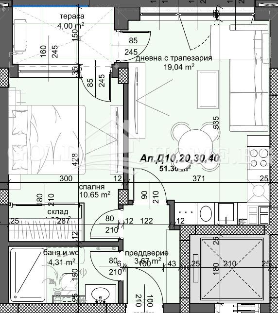 For Sale  1 bedroom Plovdiv , Trakiya , 61 sq.m | 42475317 - image [2]