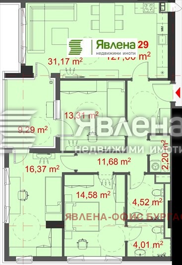 Продава 4-СТАЕН, гр. Бургас, Славейков, снимка 2 - Aпартаменти - 47527059