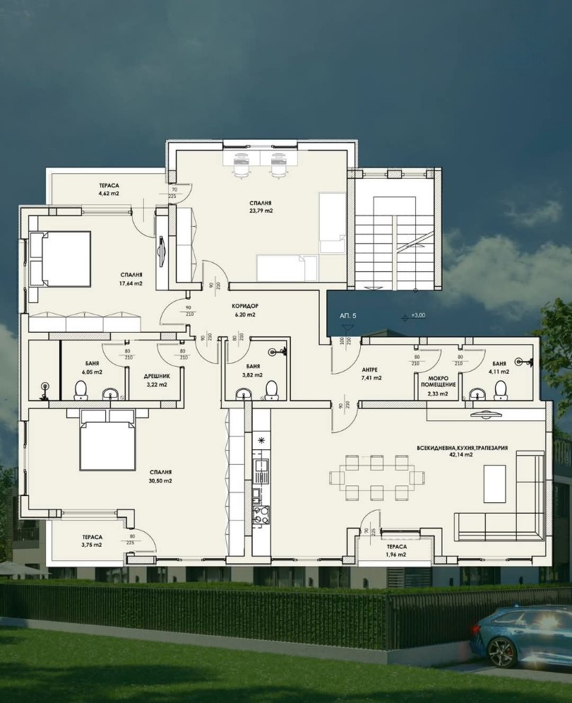 Продава МНОГОСТАЕН, гр. Пловдив, Коматево, снимка 3 - Апартаменти - 53633976