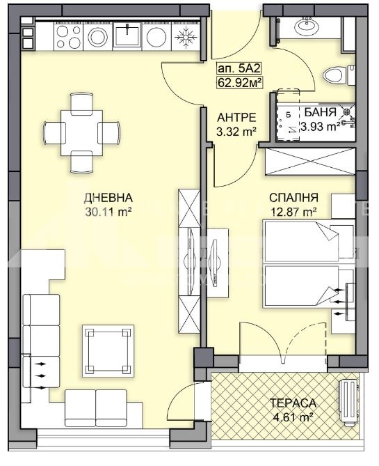 In vendita  1 camera da letto Plovdiv , Gagarin , 77 mq | 15374436 - Immagine [3]