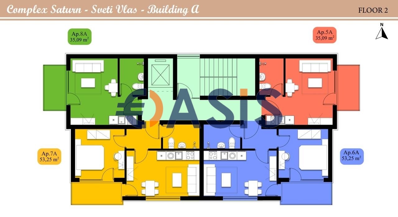 Продава 2-СТАЕН, гр. Свети Влас, област Бургас, снимка 15 - Апартаменти - 53826255