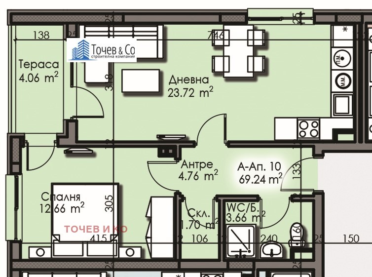 Na prodej  1 ložnice Burgas , Izgrev , 70 m2 | 80563623 - obraz [4]