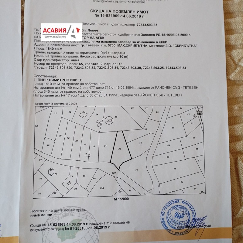 Til salg  Grund region Lovech , Teteven , 1840 kvm | 51874282