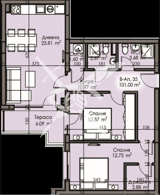 Продава 3-СТАЕН, гр. Бургас, Изгрев, снимка 2 - Aпартаменти - 48246700