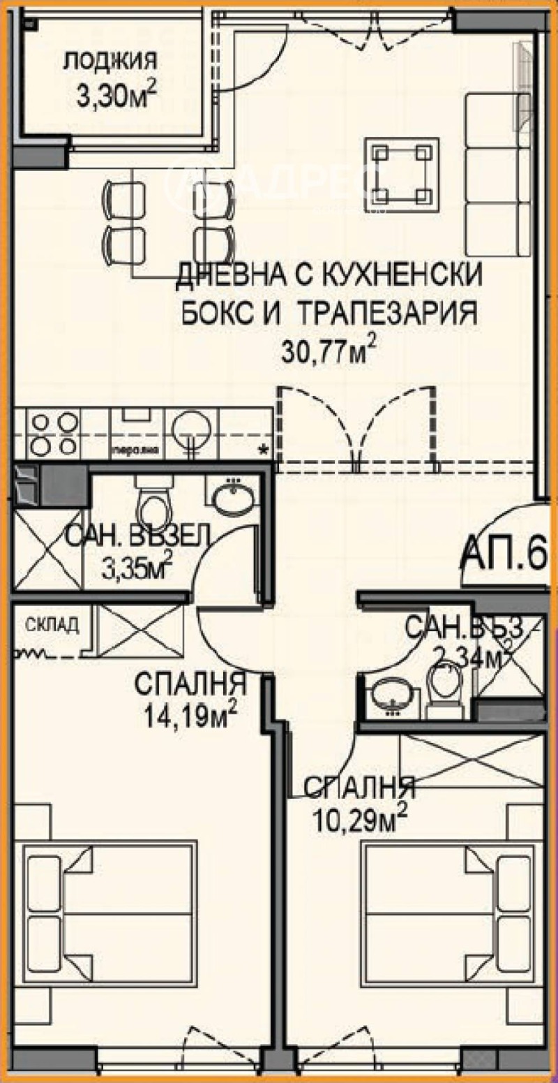 Продава 3-СТАЕН в град София, Обеля 2 - 87 кв.м / 145 335 € » 284 250.55 лв., АДРЕС НЕДВИЖИМИ ИМОТИ