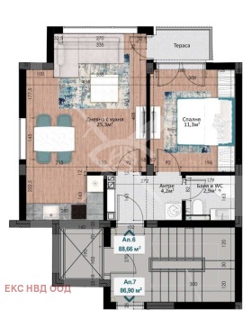 1 chambre Karchiyaka, Plovdiv
