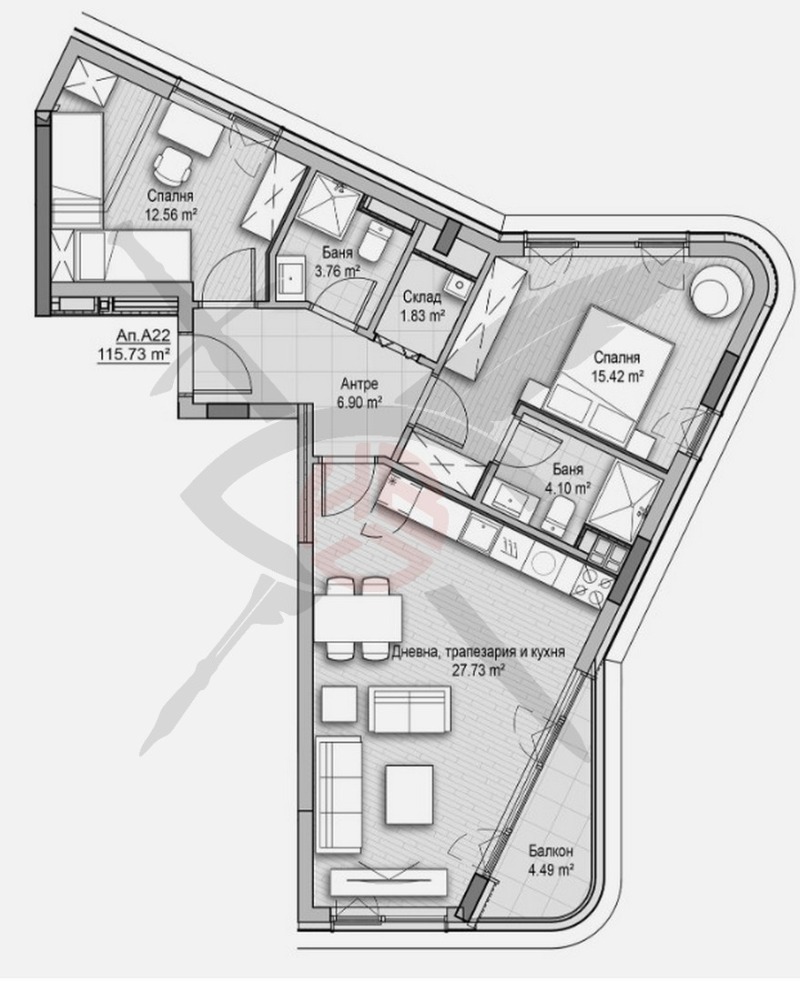 Продава 3-СТАЕН, гр. София, Хладилника, снимка 1 - Aпартаменти - 48130353