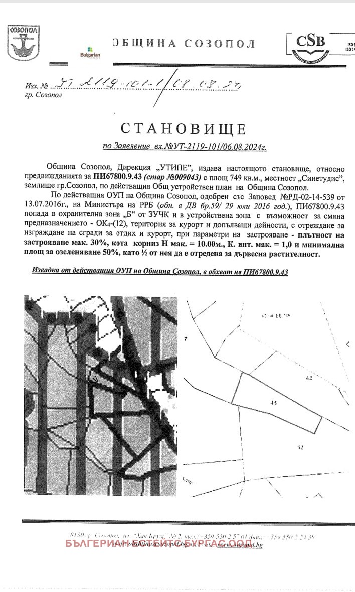 Продава ПАРЦЕЛ, гр. Созопол, област Бургас, снимка 10 - Парцели - 56360021