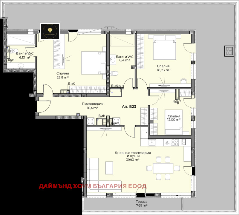 Продава 3-СТАЕН, гр. Пловдив, Беломорски, снимка 2 - Aпартаменти - 48441699