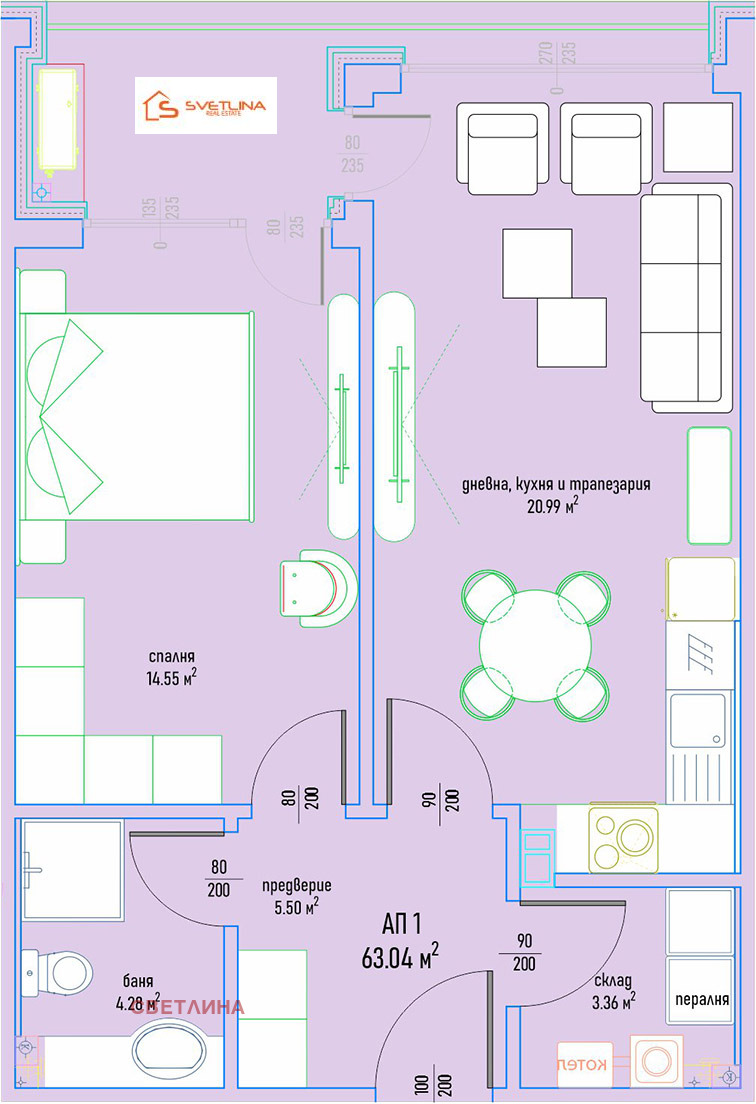 Продава 2-СТАЕН, гр. София, Малинова долина