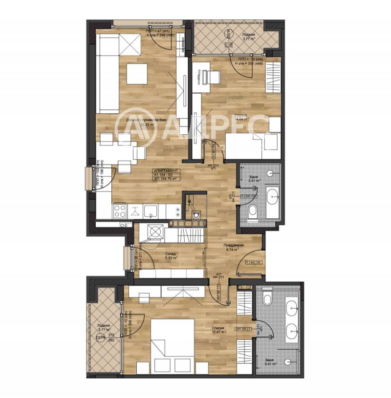 Myytävänä  2 makuuhuonetta Sofia , Bojana , 136 neliömetriä | 94135660 - kuva [4]