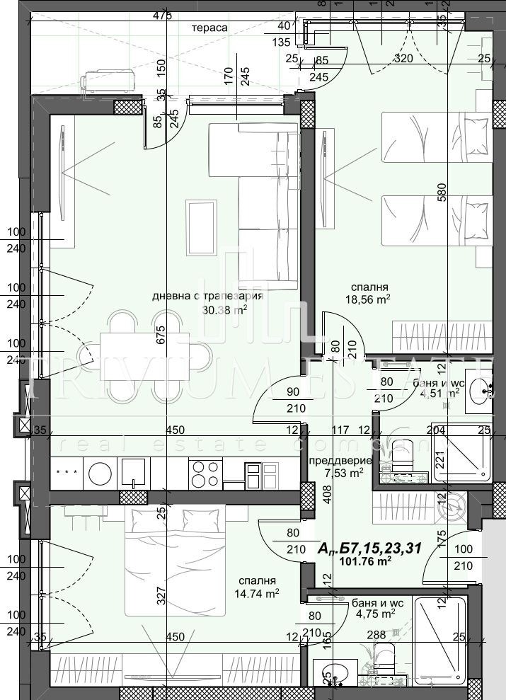 Продава 3-СТАЕН, гр. Пловдив, Тракия