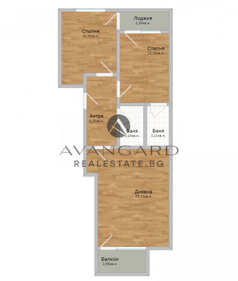 Продава 3-СТАЕН в град Пловдив, Кючук Париж - 101 кв.м / 158 299 € » 309 605.93 лв., АВАНГАРД РИЪЛ ЕСТЕЙТ