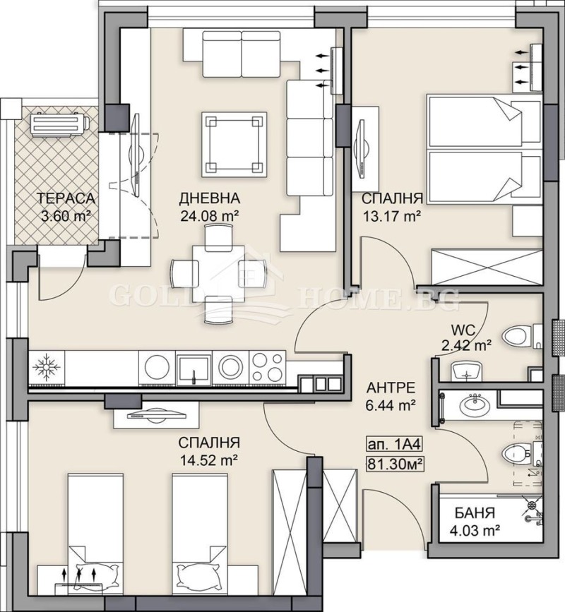 In vendita  2 camere da letto Plovdiv , Gagarin , 98 mq | 86429661 - Immagine [3]