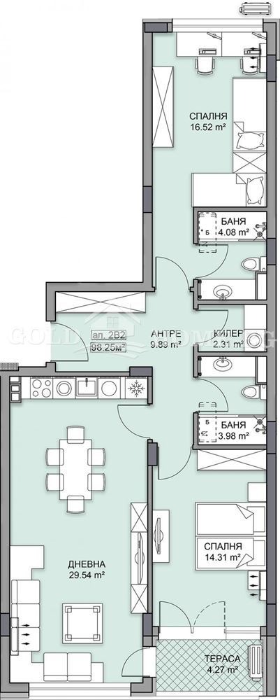 Zu verkaufen  2 Schlafzimmer Plowdiw , Gagarin , 98 qm | 86429661 - Bild [4]