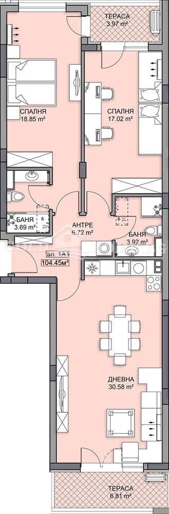 In vendita  2 camere da letto Plovdiv , Gagarin , 98 mq | 86429661 - Immagine [9]