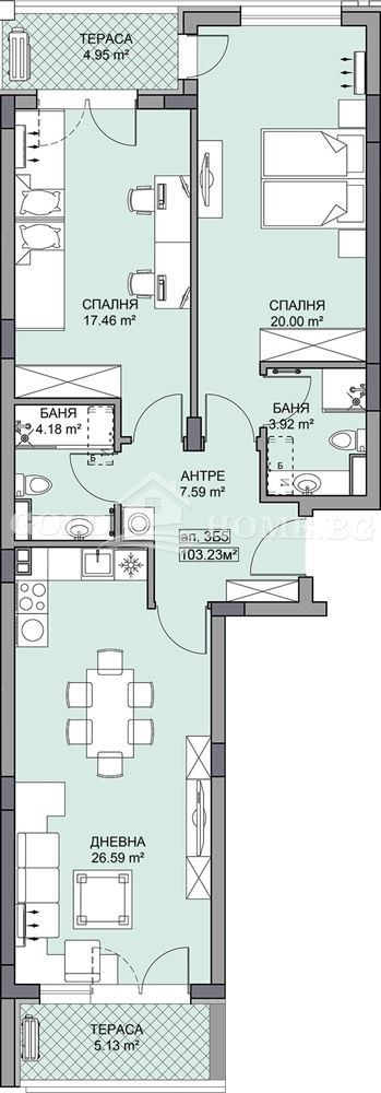 Na prodej  2 ložnice Plovdiv , Gagarin , 98 m2 | 86429661 - obraz [6]