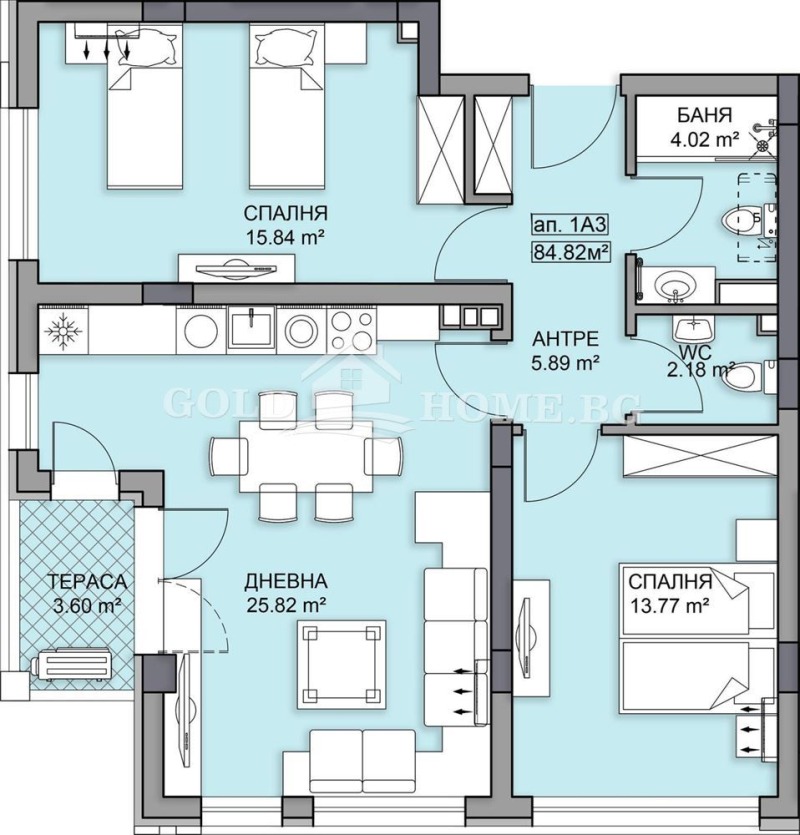 In vendita  2 camere da letto Plovdiv , Gagarin , 98 mq | 86429661 - Immagine [2]