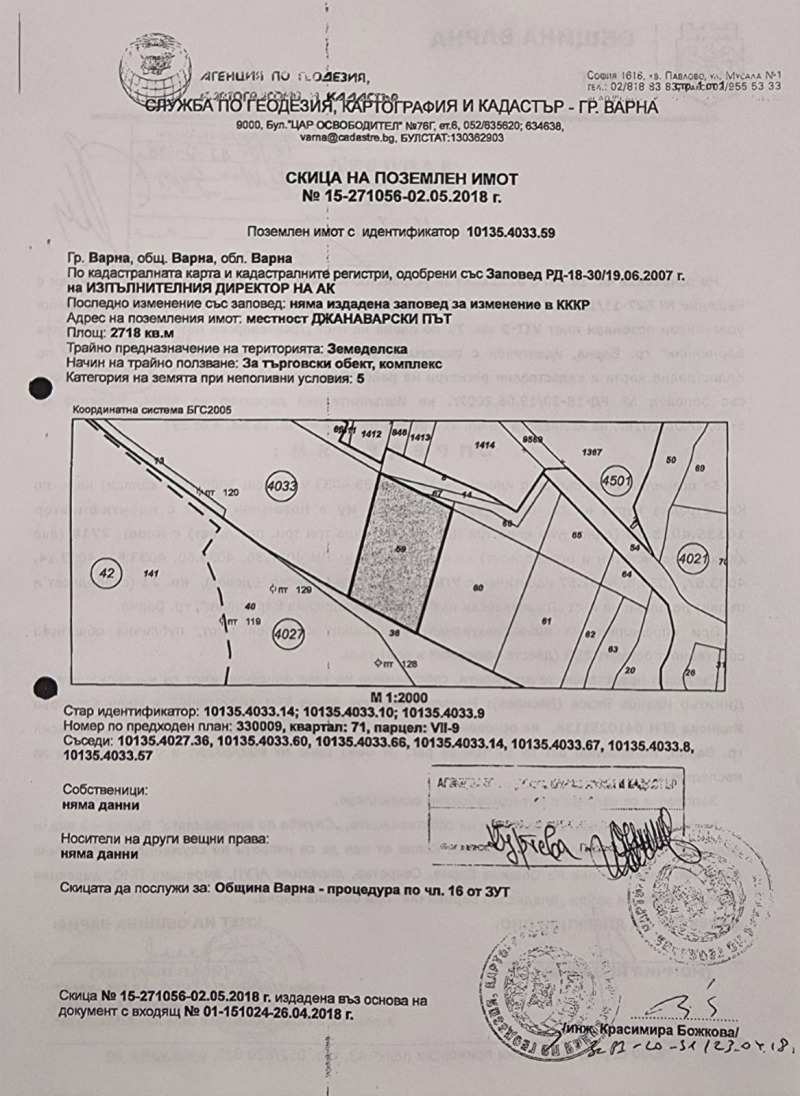 Продава  Парцел, град Варна, м-т Атанас Тарла •  249 500 EUR • ID 25782036 — holmes.bg - [1] 