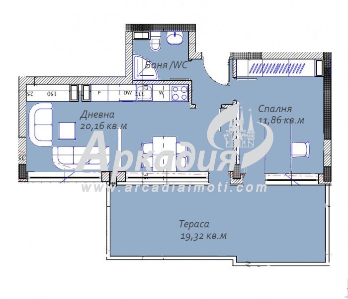 For Sale  1 bedroom Plovdiv , Tsentar , 74 sq.m | 41535124 - image [2]