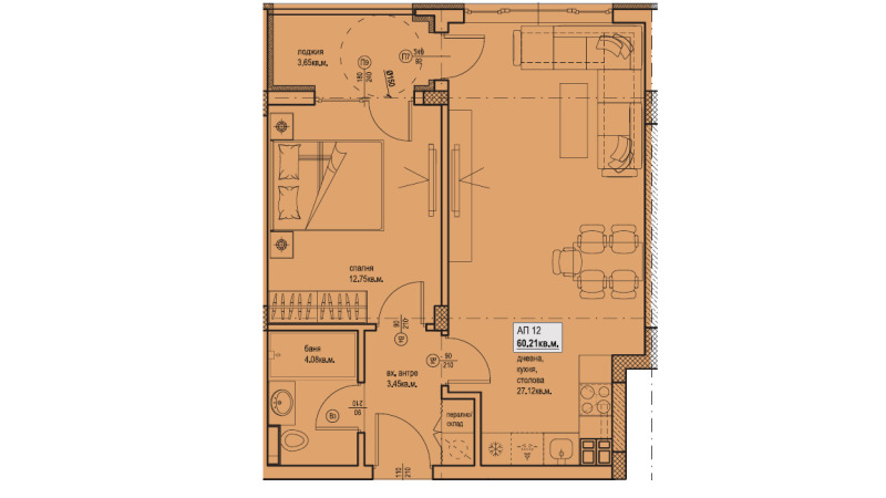 Продава 2-СТАЕН, гр. Пловдив, Остромила, снимка 5 - Апартаменти - 51835899