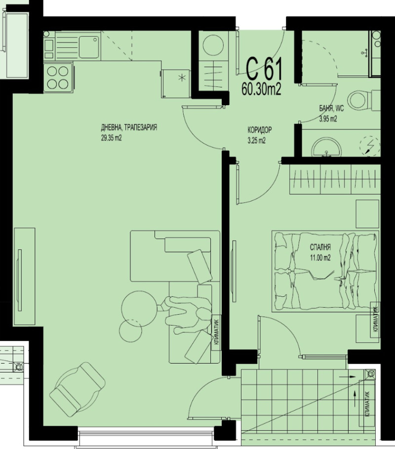 Продава 2-СТАЕН, гр. Пловдив, Христо Смирненски, снимка 4 - Апартаменти - 52988525