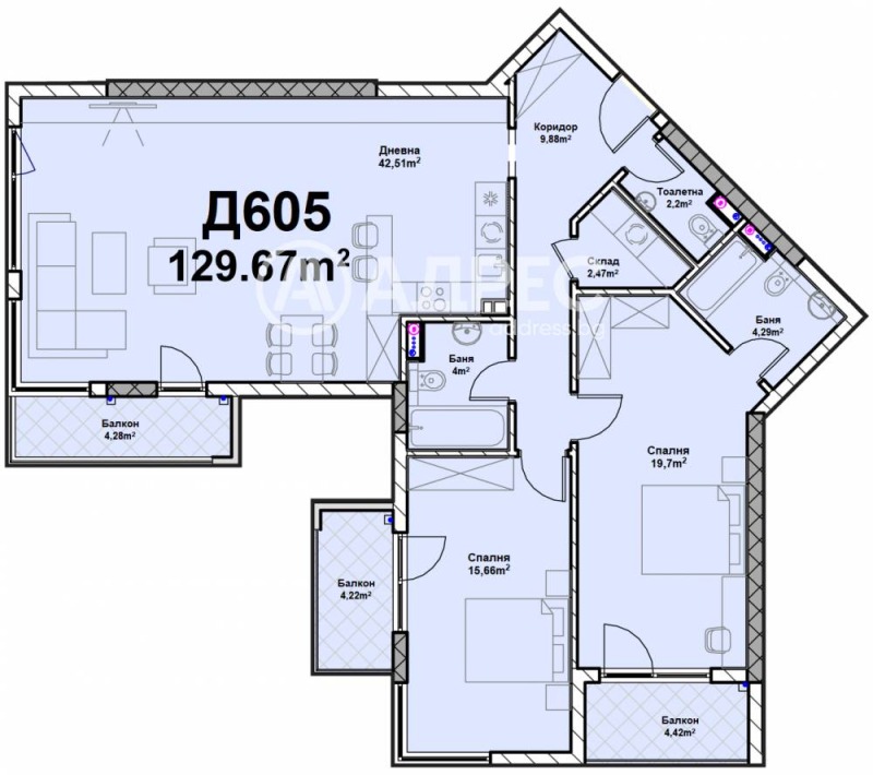 À venda  2 quartos Sofia , Poligona , 154 m² | 60280061 - imagem [4]