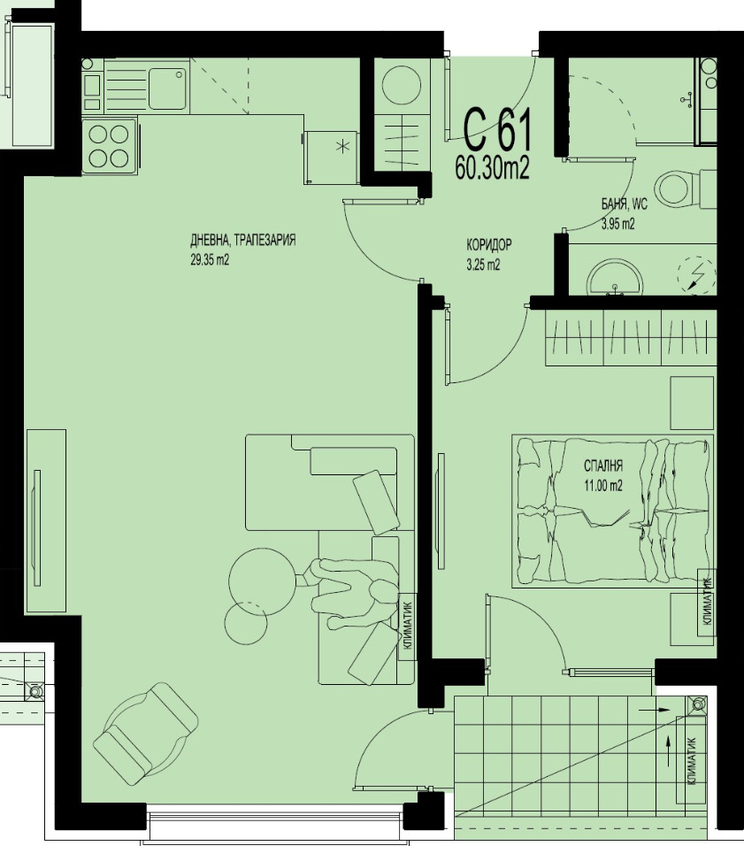 Продава 2-СТАЕН, гр. Пловдив, Христо Смирненски, снимка 3 - Апартаменти - 52988525