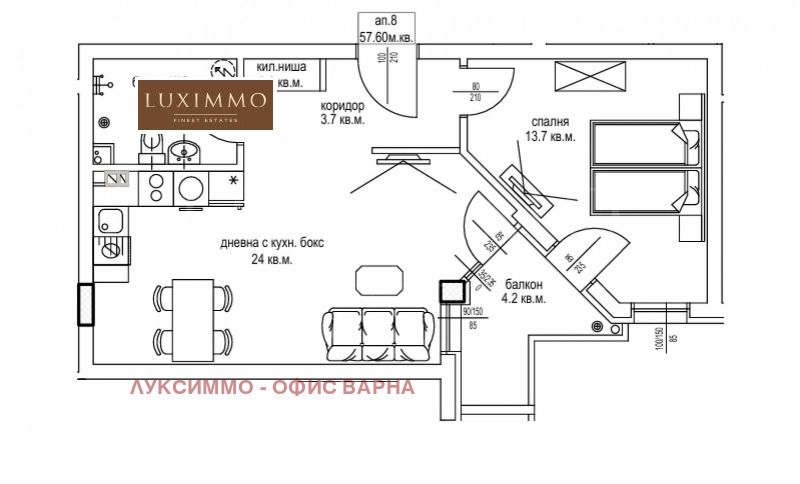 Продава 2-СТАЕН, гр. Варна, Цветен квартал, снимка 2 - Aпартаменти - 49532164