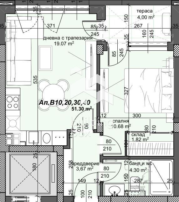 Te koop  1 slaapkamer Plovdiv , Trakija , 64 m² | 91010606 - afbeelding [4]