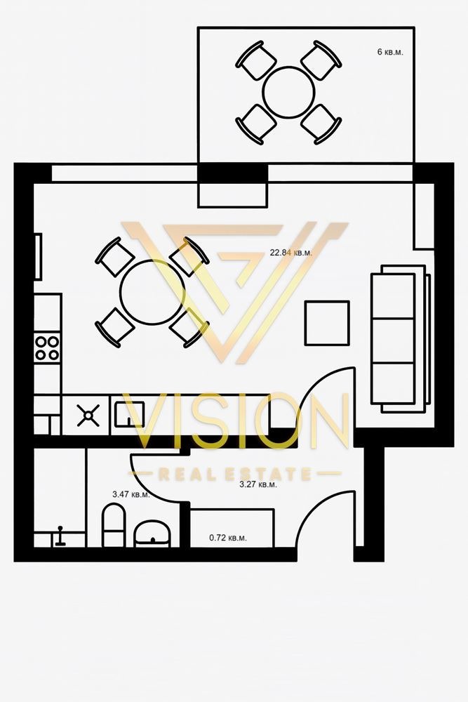 En venta  Estudio Sofia , Boyana , 39 metros cuadrados | 53683599 - imagen [2]