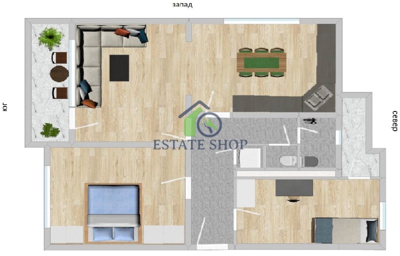 En venta  2 dormitorios Plovdiv , Marasha , 100 metros cuadrados | 51994202 - imagen [9]