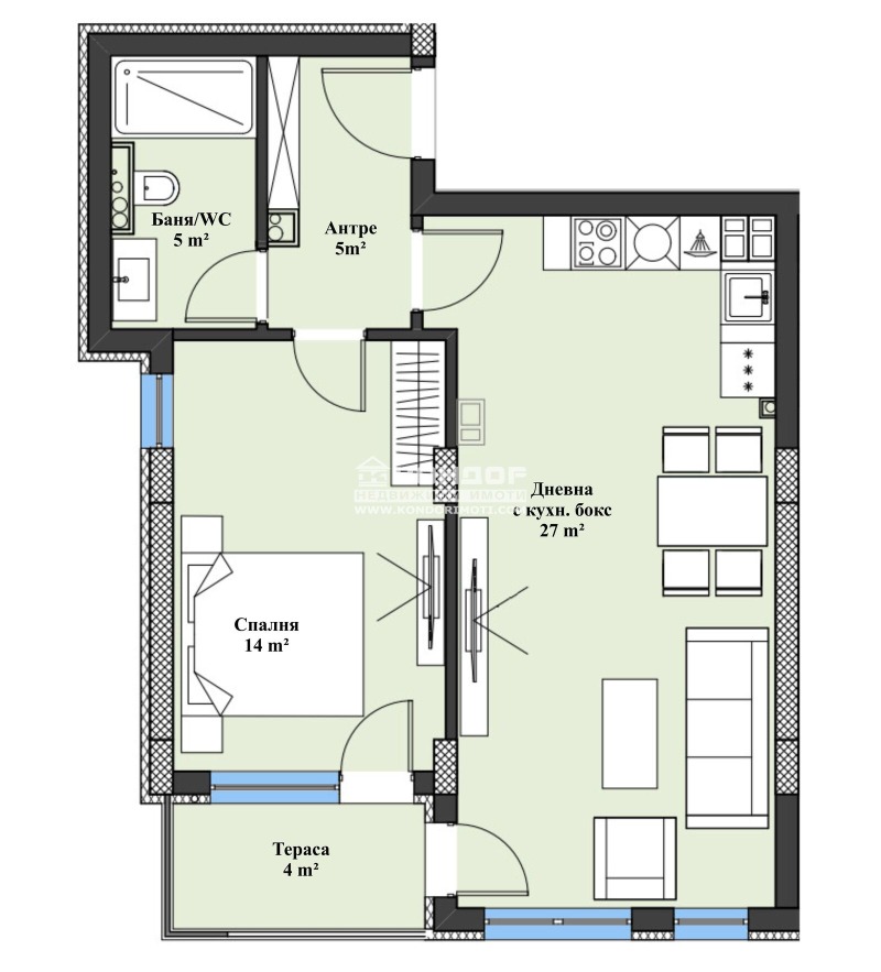 Zu verkaufen  1 Schlafzimmer Plowdiw , Hristo Smirnenski , 79 qm | 84261332 - Bild [2]