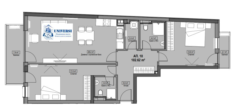 Продава 3-СТАЕН, гр. София, Кръстова вада, снимка 16 - Aпартаменти - 47620140