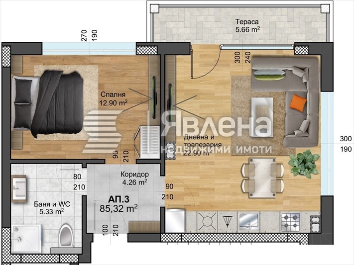 Продава  2-стаен град Пловдив , Западен , 85 кв.м | 20120847 - изображение [3]