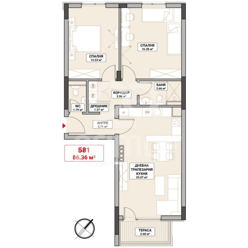 Na prodej  2 ložnice Sofia , Mladost 4 , 104 m2 | 81986240 - obraz [2]