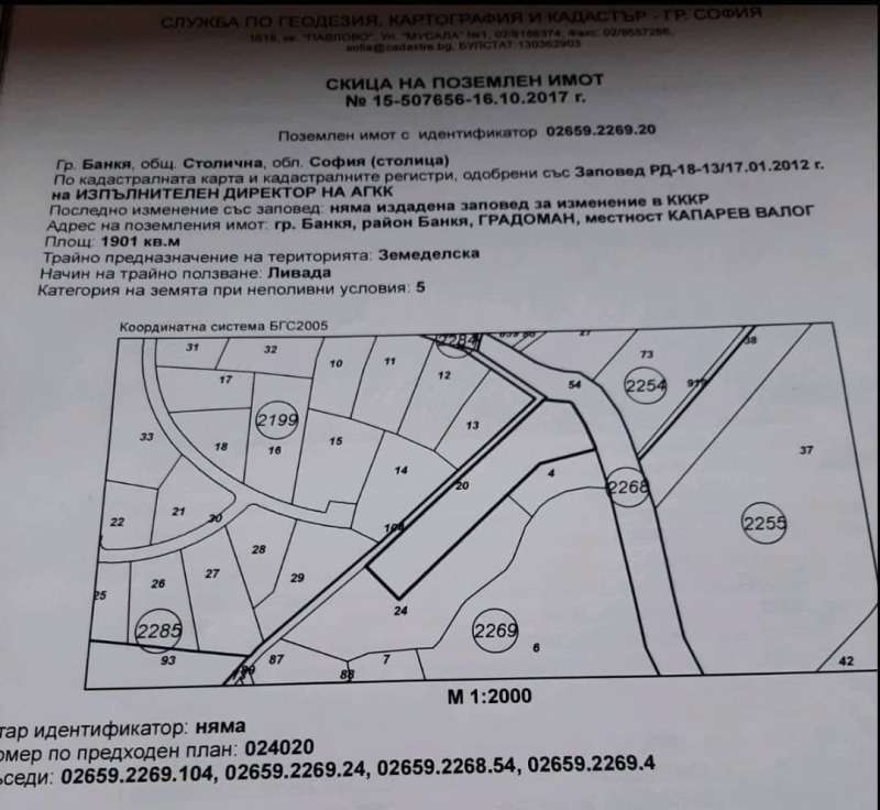 Продава ПАРЦЕЛ, гр. Банкя, област София-град, снимка 1 - Парцели - 49551303