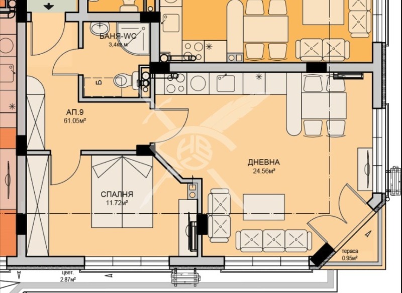 Продава 2-СТАЕН, гр. Бургас, област Бургас, снимка 2 - Aпартаменти - 48908982