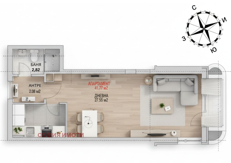 Продава 1-СТАЕН, гр. София, Витоша, снимка 2 - Апартаменти - 52237303