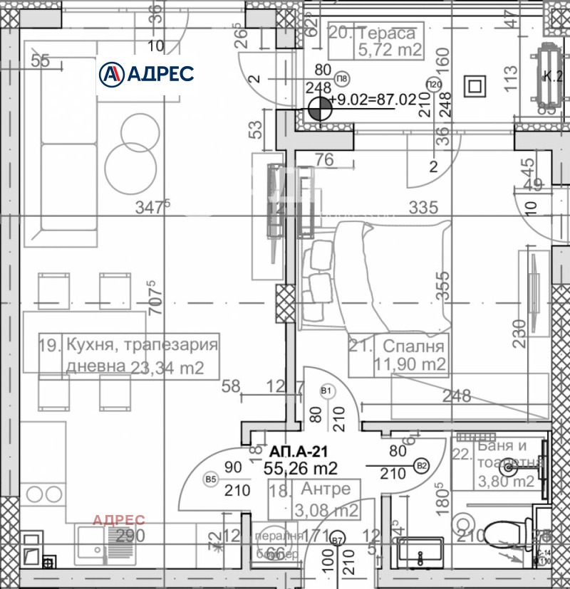 Продава  2-стаен град Варна , к.к. Слънчев ден , 67 кв.м | 82072086 - изображение [2]