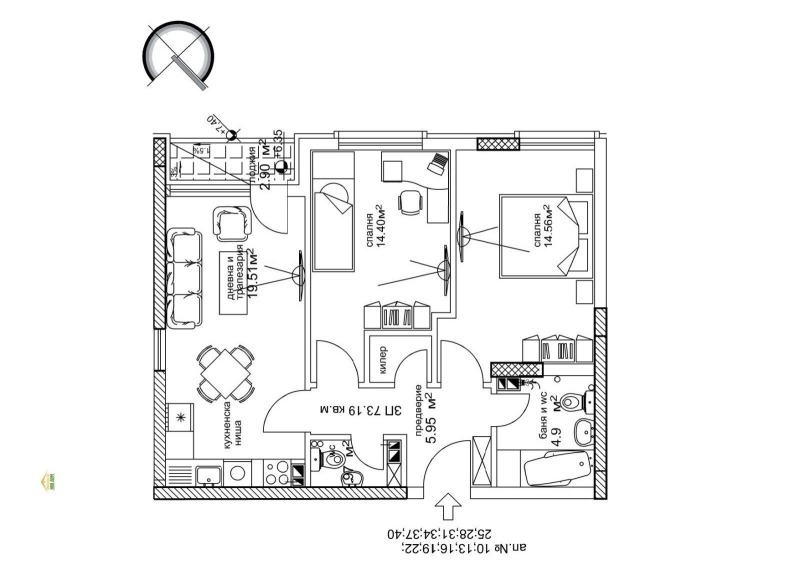 Продается  2 спальни Пловдив , Съдийски , 83 кв.м | 23802171 - изображение [6]