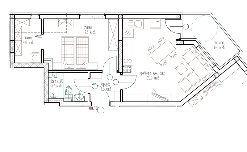 Продава  2-стаен град Варна , Погреби , 68 кв.м | 50923604 - изображение [2]