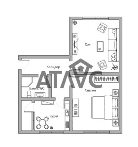 Продава 2-стаен град Пловдив Център - [1] 