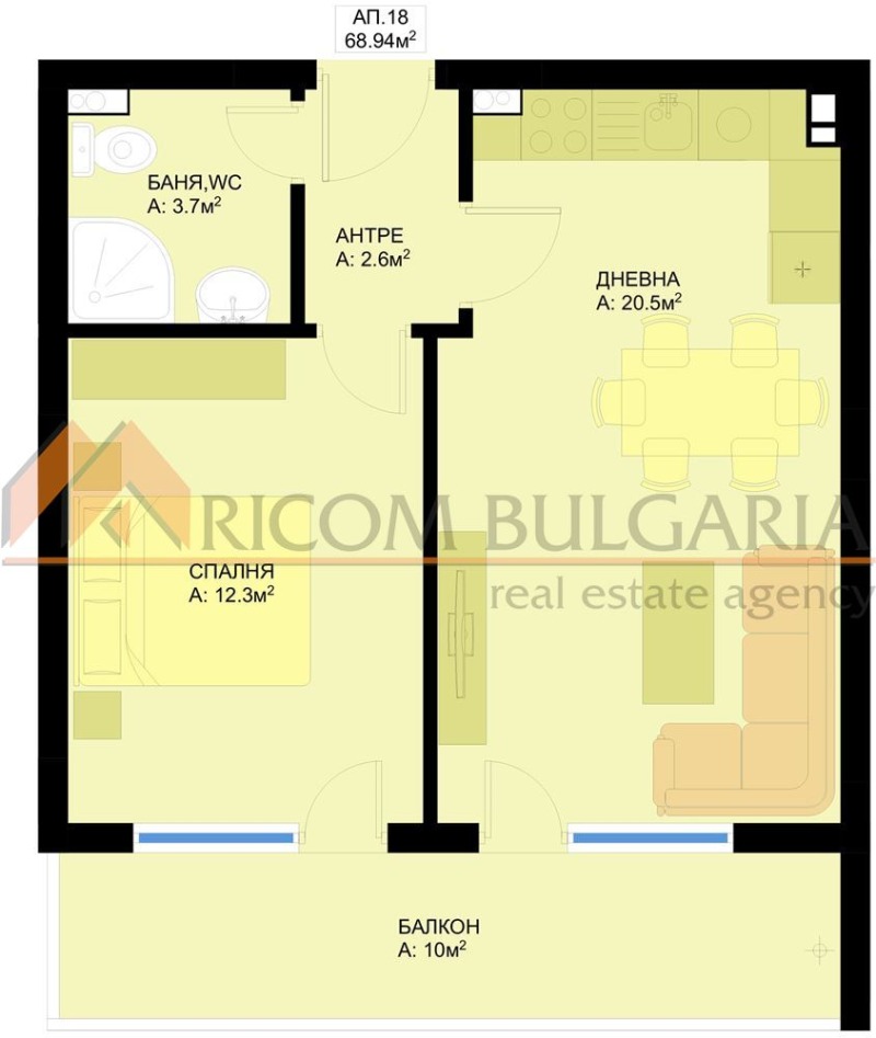 Продава 2-СТАЕН в град Варна, Победа - 69 кв.м / 160 000 € » 312 932.80 лв., РИКОМ