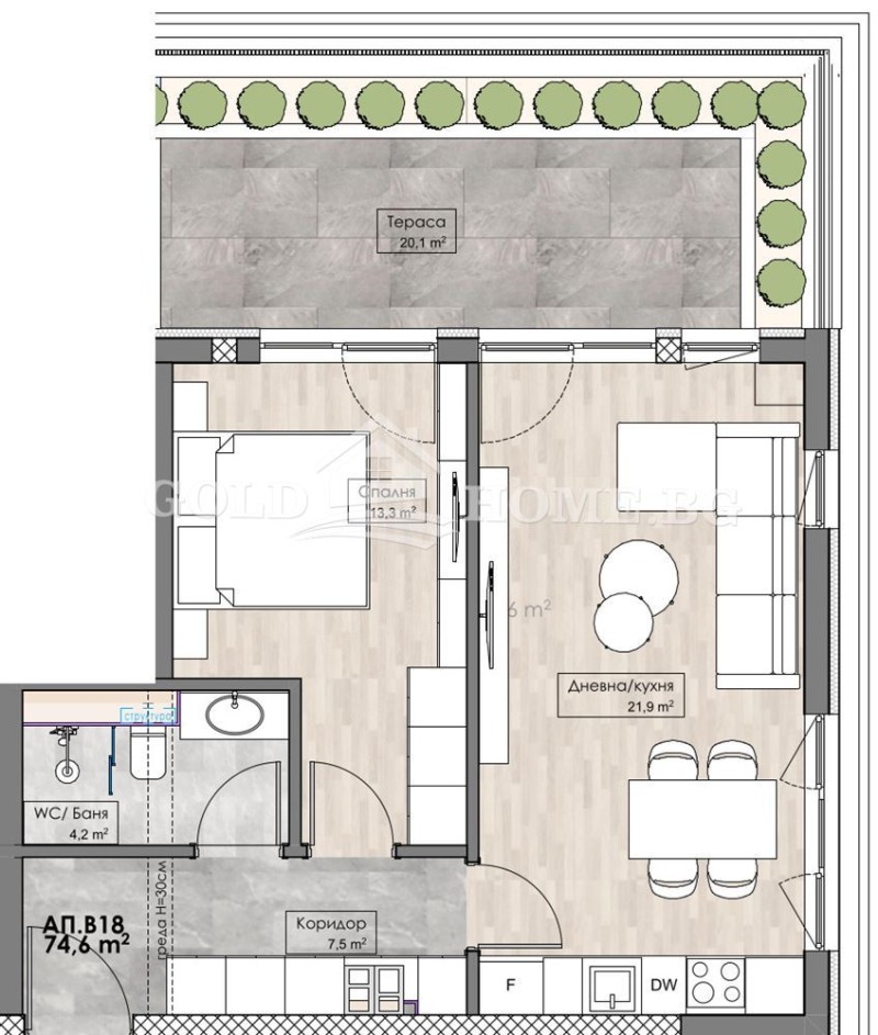 En venta  1 dormitorio Plovdiv , Karshiyaka , 84 metros cuadrados | 38480389 - imagen [2]