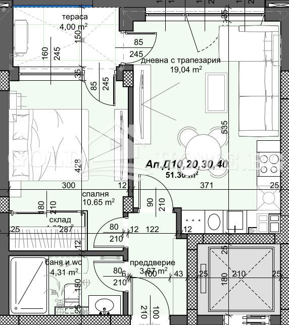 Zu verkaufen  1 Schlafzimmer Plowdiw , Trakija , 61 qm | 52103191 - Bild [2]