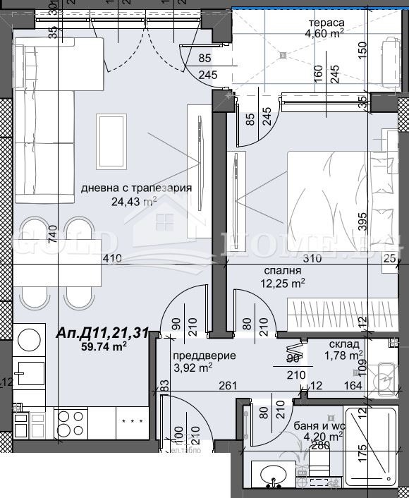 Zu verkaufen  1 Schlafzimmer Plowdiw , Trakija , 61 qm | 52103191 - Bild [3]