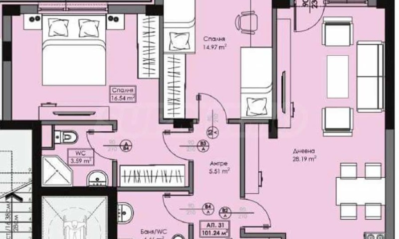 Продава 3-СТАЕН в град Бургас, Славейков - 101 кв.м / 167 195 € » 327 005.00 лв., СУПРИММО - БУРГАС