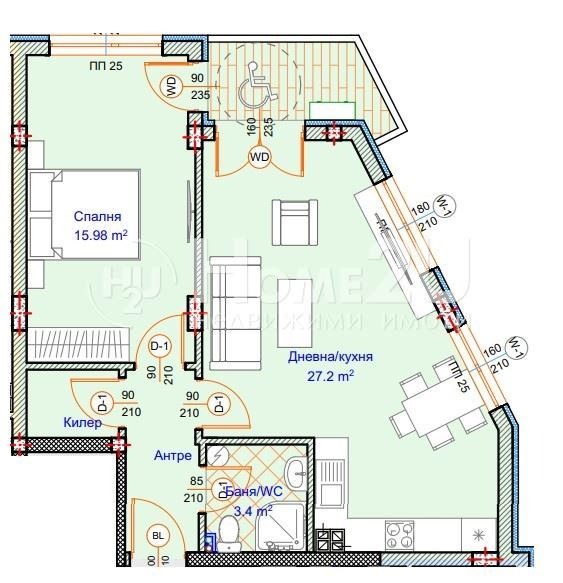 Zu verkaufen  1 Schlafzimmer Warna , Pogrebi , 79 qm | 12505389 - Bild [2]