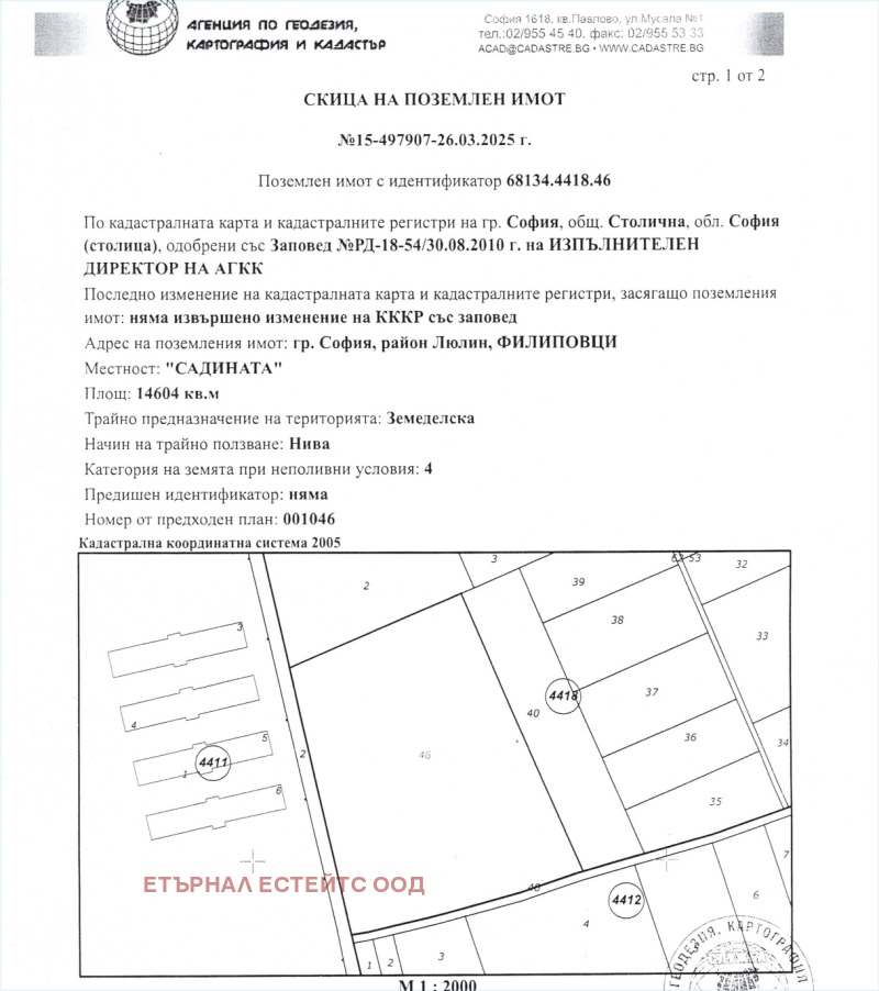 Продава ПАРЦЕЛ, гр. София, Филиповци, снимка 3 - Парцели - 53098892